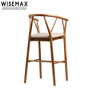 WISEMAX-Silla moderna de madera maciza para Bar, <span class=keywords><strong>taburete</strong></span> para hotel <span class=keywords><strong>y</strong></span> restaurante, silla <span class=keywords><strong>alta</strong></span> para <span class=keywords><strong>mesa</strong></span> de bar - Product Image 4