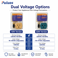 Prise de protection de tension intelligente Puluos KE-V010 avec protection contre les sous-tensions et les surtensions pour réfrigérateur et climatiseur