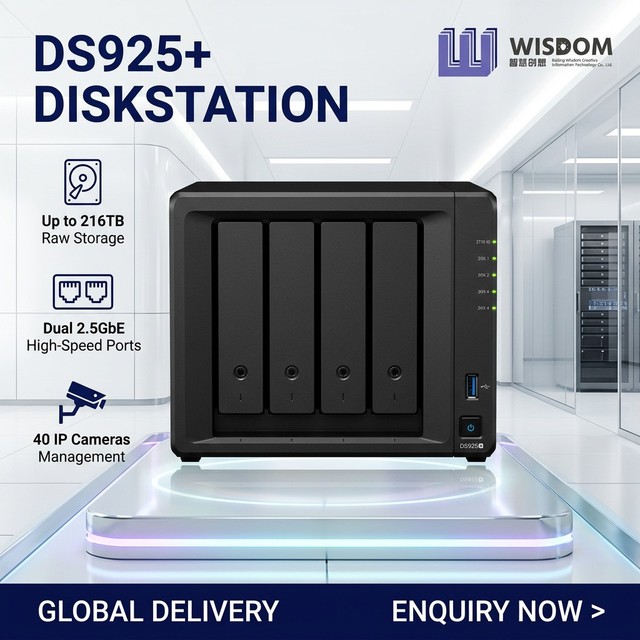 Unhui Synology DS923+ 4-Disk Slot Network Storage NAS with Ten Gigabit Extended USB Server Backup Web Disk-in Stock