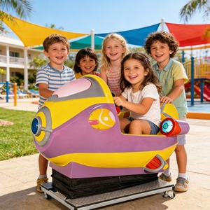 Giostra per Bambini Personalizzata a Gettoni con Dettagli Argento Lucido e Criniera in PP per Decorazione Centri Commerciali - Product Image 4