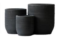Ensemble de 3 pots de fleurs en pierre de fibre antique, jardinières élégantes pour une utilisation en intérieur et en extérieur