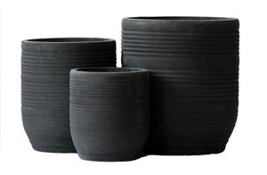 <span class=keywords><strong>Set</strong></span> <span class=keywords><strong>di</strong></span> 3 Vasi per Fiori <span class=keywords><strong>in</strong></span> <span class=keywords><strong>Pietra</strong></span> Fibrosa Antica, Eleganti Fioriere per Uso Interno ed Esterno - Product Image 6