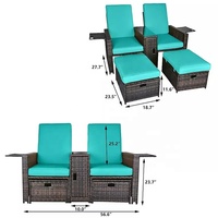Ensembles de canapés contemporains en rotin, mobilier de jardin extérieur personnalisé, mobilier de balcon modulable pour la détente