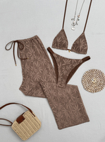 Nouvel ensemble de bikini trois pièces pour femmes européennes et américaines, maillot de bain halter avec pantalon long