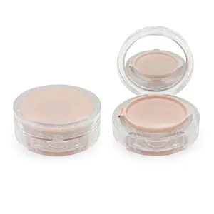 15g热卖气垫容器透明圆型带镜子便携式化妆品粉盒