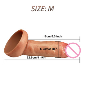 Consolador manual, herramienta sexual femenina, pene masculino, silicona líquida de doble capa, juguete sexual femenino - Product Image 3