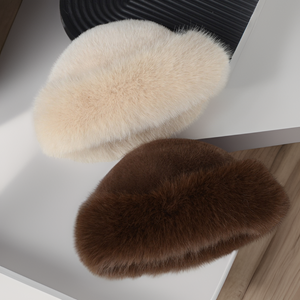 Sombrero <span class=keywords><strong>de</strong></span> pescador <span class=keywords><strong>de</strong></span> piel sintética esponjosa para mujer y niña con logotipo personalizado <span class=keywords><strong>de</strong></span> diseño, sombrero <span class=keywords><strong>de</strong></span> pescador para adultos - Product Image 4