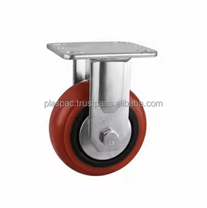 OEM Customizable 125mm Solid Swivel Polyurethane/Nylon <b>Wheel</b> <b>Casters</b> Polypropylene Stem Plate 3-5inch Axle Diameter Thread Guard - Product Image 2