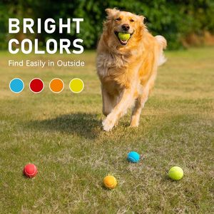 Eco-Friendly Dog Toy Ball Custom Logo Simple Style Squeaky Rubber Chew Interactive Exercise <b>Biting</b> Tennis Dog Outdoor Training - Product Image 5