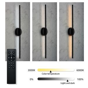 Applique murale sans fil rechargeable, luminaire mural décoratif en forme de longue bande, avec télécommande et batterie intégrée - Product Image 5