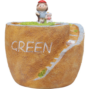 Pot à Succulentes Créatif en Résine Style Rustique, Petit Pot de Jardinage <span class=keywords><strong>DIY</strong></span> pour <span class=keywords><strong>Balcon</strong></span>, Pot de Plantes Vertes de Bureau, Vente en Gros - Product Image 6