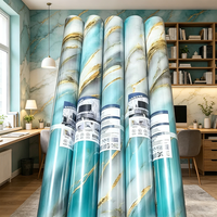 Autocollant mural en PVC marbré auto-adhésif facile à installer, anti-moisissure, pour la décoration de la maison, du salon et de la chambre