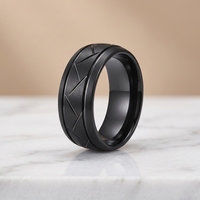 Bague en carbure de tungstène faite à la main, bijoux en tungstène noir, alliances pour femmes et hommes, bagues de mode