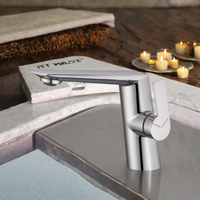 Robinet de lavabo monocommande chromé à poser sur le comptoir, mitigeur monotrou pour salle de bain