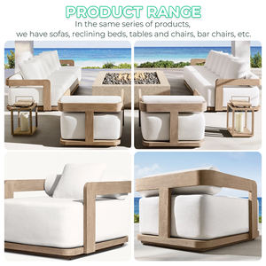 أثاث حديقة حديثة من خشب الساج ، أريكة فخمة من الوسائد ، أثاث فناء خارجي - Product Image 5