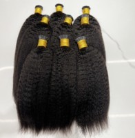 Vente en gros d'extensions de cheveux humains vierges 100% grade 10A Kinky Straight Micro Link I Tip Double extrémités dessinées