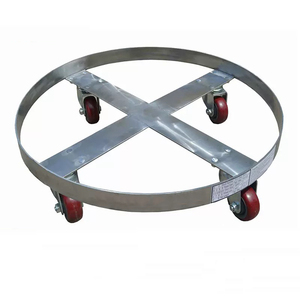Chariot à tambour rond en plastique jaune avec roues rouges pour la manutention de matériaux en entrepôt, capacité de 400 kg - Product Image 6