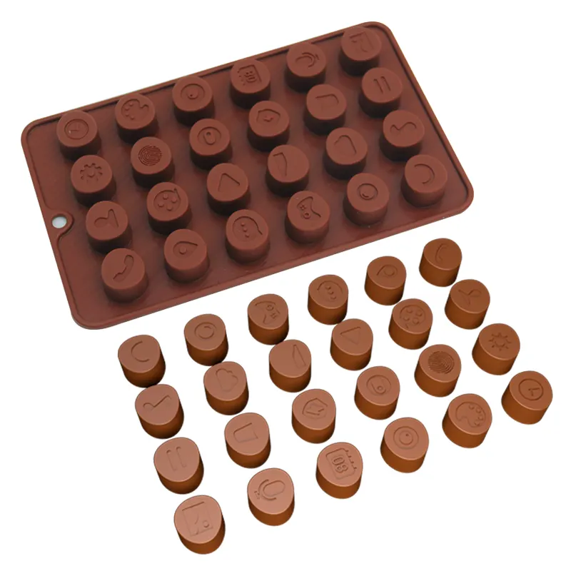 Resin Mold WF New Design Silicone Resin Molds 24 Cavity Food Silicone Candy Molds Cake Decorating Tools 3D Chocolate Mold