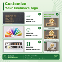 Enseigne lumineuse 3D en métal de luxe avec lettres rétroéclairées, police cursive personnalisée, éclairage LED Halo pour devanture de magasin d'académie de cosmétiques