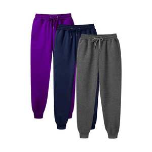 Pantalones Deportivos Cálidos para Mujer, de Forro Polar Cepillado, Transpirables, Ecológicos, de Poliéster/Algodón, con Bolsillos con Cremallera, Tobillos Elásticos, Prácticos - Product Image 6