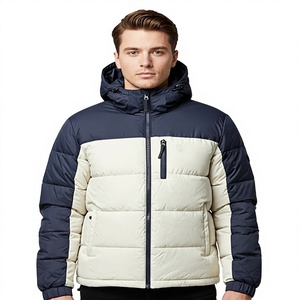 Blouson matelassé blanc à capuche pour femme, léger, coupe-vent, fermeture éclair sur le devant, manteau d'hiver décontracté, couleur unie, coupe ajustée, polyester, polaire - Product Image 1