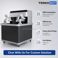 Mesin Kopi Latte Otomatis CR3 Dual Collaborative Robot Arm, Robot Latte Art untuk Kafe, Mal, Kantor, Kios Kopi Tanpa Awak