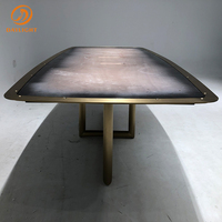 Ensemble de table à manger de luxe moderne pour restaurant table à manger avec plateau en marbre noir