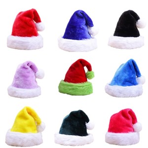 Décorations de Noël Chapeaux Rouge Bleu Noir Rose Arbre de Noël Enfants Adultes Bébé En Peluche Chapeau De Père Noël - Product Image 2