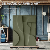 Peinture murale abstraite d'art de sculpture sur bois 3D personnalisée grès en relief fait à la main pour la décoration intérieure décoration murale Design