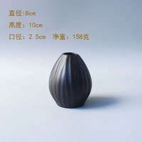 Vases en céramique de fleur noire mate faits à la main pour la décoration de la maison
