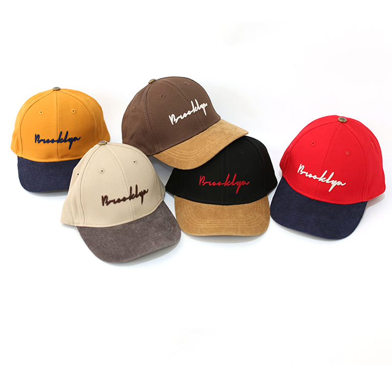 Вельветовые бейсболки для мальчиков и девочек с изогнутыми полями и вышитым логотипом на заказ из 100% хлопка