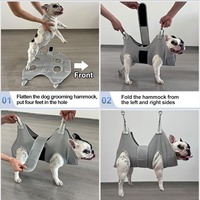 Harnais hamac respirant pour toilettage canin, sac de contention pour animaux de compagnie pour la coupe des ongles, le toilettage et le lavage des chiens de taille moyenne à grande