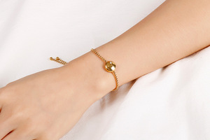 Bracciale Regolabile Kalen per Ragazze in Acciaio al Titanio con Diamanti Placcato <span class=keywords><strong>Oro</strong></span> 18k <span class=keywords><strong>Bracciali</strong></span> Semplici e alla Moda - Product Image 6