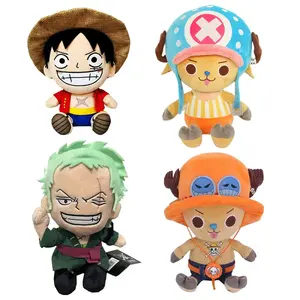 Original 25CM 1 Piece Anime Figures Cosplay Plush Toys Zoro Luffy Chopper Ace Law Cute Doll Cartoon Pendants Kids Xmas Gift