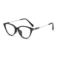 Lunettes anti-lumière bleue personnalisées, monture large solide, style œil de chat, verres plats, tendance rétro, légères, pour myopie et correction des diamants