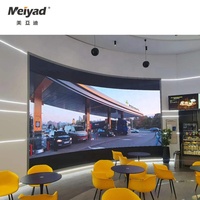 Layar Display dinding Video Led fleksibel lembut melengkung P1.5 P1.8 P2 P2.5 P3 P4 untuk toko pameran