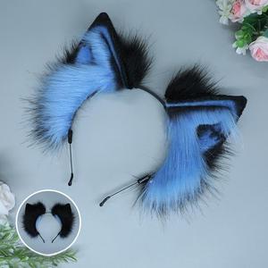 E0069 giả lông sói Tai Headband cos Prop thực tế con thú tinh thần tóc phụ kiện sôi động cosplay sang trọng động vật tai mũ nón - Product Image 2