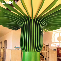Columna Decorativa de Aluminio con Forma de Árbol Personalizada, Pilar Metálico Artístico Integrado en el Techo para Decoración de Interiores Comerciales