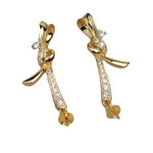 Pendientes de Plata S925 con Forma de Lazo y Soporte Barroco Vacío para Cuentas Grandes DIY y Accesorios de Perlas de 8-13 mm, Componentes y Fornituras de Joyería - JG5455 - Product Image 5