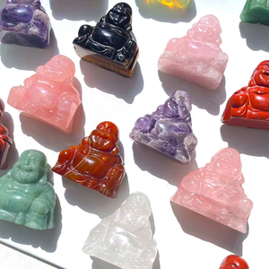 High Quality 3.5cm <strong>Figure</strong> of Buddha Stone Natural rose quartz Healing Crystal Carving Sculpture Craft - Product Image 5