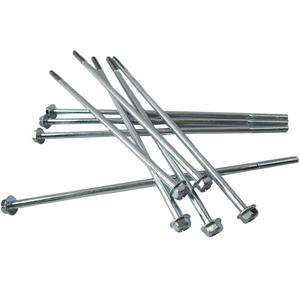 ตัวยึดเครื่องจักรกลการเกษตร M6*200 ชุบสีน้ำเงิน ชุบสังกะสีขาว ขายึดแกนเครื่องกำเนิดไฟฟ้า 10 คู่ สลักเกลียวหน้าแปลนหกเหลี่ยม - Product Image 1