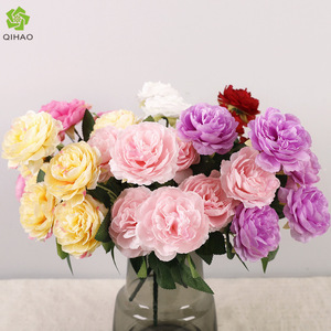 <b>Artificial</b> <b>Peonies</b> 7 Heads Pink Plastic Silk Flowers High Simulation Wedding Home Decoration - Product Image 5