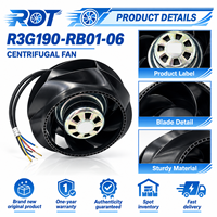 Ventilateur centrifuge industriel EC R3G190-R801-06 à haut débit d'air et faible bruit, souffleur à pales courbées vers l'arrière pour équipement de refroidissement CVC