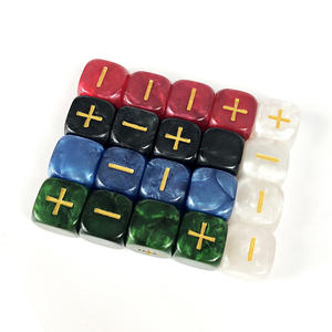 20 dados de piedras preciosas talladas con tinta dorada, temática de amor, con bolsa, para juegos de mesa, grabado navideño, ecológicos - Product Image 3