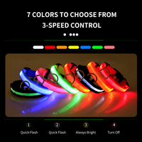 Vente en gros collier électrique de luxe réglable en nylon LED pour chien de qualité supérieure à la mode