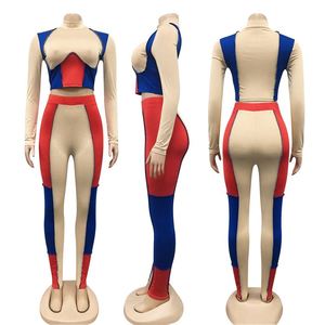 Ropa femenina de manga larga colorida estilo Ins, conjuntos 2021, conjunto de dos piezas a la moda, ropa de mujer, conjunto de 2 piezas para mujer - Product Image 6