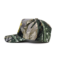 Gorra de Béisbol de 5 Paneles con Camuflaje de Bosque Real, Bordado Impreso Sin Estructura, Logotipo Personalizado al por Mayor para Hombre