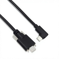 Kabel OEM USB3.1 Tipe-C Male to Male dengan Sekrup Ganda, Pengisian Cepat 3A, 1m, Pelindung Jalinan untuk Kamera Industri & USB3 Vision