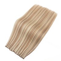 Gran Stock de Extensiones de Cabello Humano Genius Weft Doble Trama, Colores Balayage Rubio, Cutícula Alineada, Genius Weft Plano