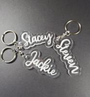 Porte-clés porte-clés hôtel motel personnalisé breloque pailletée mode mignon porte-clés acrylique vente en gros plastique acrylique vierge en acier inoxydable